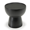 Akron - Modern Black & White Faux Marble Round End Table