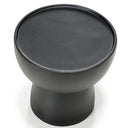 Akron - Modern Black & White Faux Marble Round End Table