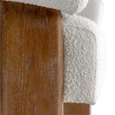 Aledo - Modern Off-White Fabric + Oak Loveseat