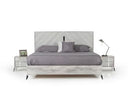 Alexa Italian Modern Grey Bed + 2 Nightstands Set