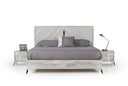 Alexa Italian Modern Grey Bed + 2 Nightstands Set