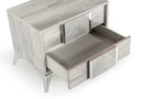 Alexa Italian Modern Grey Bed + 2 Nightstands Set
