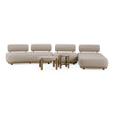 Alicante - Outdoor Grey Fabric + Latte 5-Piece Sofa Set