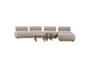Alicante - Outdoor Grey Fabric + Latte 5-Piece Sofa Set