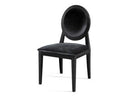 Alice - Transitional Black Lacquer Fabric Dining Chair