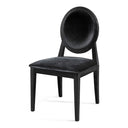 Alice - Transitional Black Lacquer Fabric Dining Chair