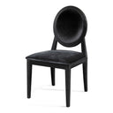 Alice - Transitional Black Lacquer Fabric Dining Chair