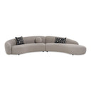 Allis - Glam Grey and Black Fabric Curved Sectional Sofa