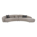 Allis - Glam Grey and Black Fabric Curved Sectional Sofa