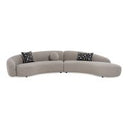 Allis - Glam Grey and Black Fabric Curved Sectional Sofa