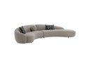 Allis - Glam Grey and Black Fabric Curved Sectional Sofa