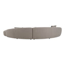 Allis - Glam Grey and Black Fabric Curved Sectional Sofa