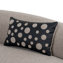 Allis - Glam Grey and Black Fabric Curved Sectional Sofa