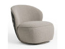 Allis - Glam Grey and Black Fabric Swivel Accent Chair