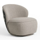 Allis - Glam Grey and Black Fabric Swivel Accent Chair