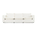 Almagre - Modern White Fabric Sofa w/ 3 Electric Recliners
