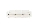 Almagre - Modern White Fabric Sofa w/ 3 Electric Recliners