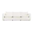 Almagre - Modern White Fabric Sofa w/ 3 Electric Recliners