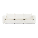 Almagre - Modern White Fabric Sofa w/ 3 Electric Recliners