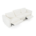 Almagre - Modern White Fabric Sofa w/ 3 Electric Recliners