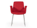 Altair Mid-Century Red Fabric Dining Chair