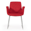 Altair Mid-Century Red Fabric Dining Chair