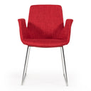Altair Mid-Century Red Fabric Dining Chair