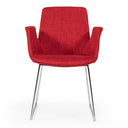 Altair Mid-Century Red Fabric Dining Chair