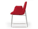 Altair Mid-Century Red Fabric Dining Chair