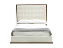 Amberlie - White Vegan Leather & Walnut Bed