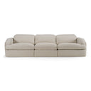 Ambler - Modern Off-White Fabric Sofa w/ 2 Power Recliners