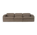 Ambler - Modern Off-White Fabric Sectional Sofa w/ 2 Power Recliners Right Facing Chaise