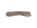 Ambler - Modern Brown Fabric Sectional Sofa w/ 2 Power Recliners Right Facing Chaise