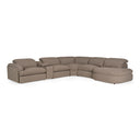Ambler - Modern Brown Fabric Sectional Sofa w/ 2 Power Recliners Right Facing Chaise