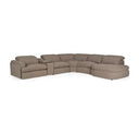 Ambler - Modern Brown Fabric Sectional Sofa w/ 2 Power Recliners Left Facing Chaise