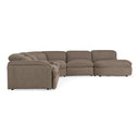 Ambler - Modern Brown Fabric Sectional Sofa w/ 2 Power Recliners Right Facing Chaise