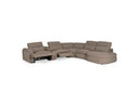 Ambler - Modern Brown Fabric Sectional Sofa w/ 2 Power Recliners Right Facing Chaise