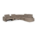 Ambler - Modern Brown Fabric Sectional Sofa w/ 2 Power Recliners Left Facing Chaise