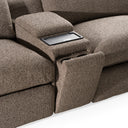 Ambler - Modern Brown Fabric Sectional Sofa w/ 2 Power Recliners Left Facing Chaise
