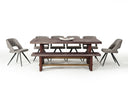 Amos Modern Concrete & Acacia Dining Bench, view 2