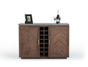 Amos Modern Concrete & Acacia Wine Cabinet