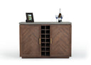 Amos Modern Concrete & Acacia Wine Cabinet