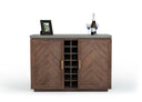 Amos Modern Concrete & Acacia Wine Cabinet