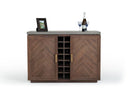 Amos Modern Concrete & Acacia Wine Cabinet
