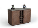 Amos Modern Concrete & Acacia Wine Cabinet
