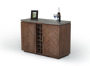 Amos Modern Concrete & Acacia Wine Cabinet