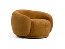 Andrew - Modern Orange Fabric Swivel Accent Chair