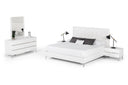 Angela - Italian Modern White Eco Leather Bedroom Set