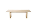 Angus - Modern Cream Ash + Gold Dining Table