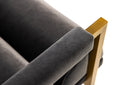 Anton - Modern Grey Velvet + Brass Accent Chair